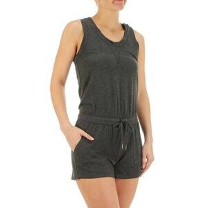 Reebok Women’s Charcoal Heather Training Short Ideal Romper Medium NWT